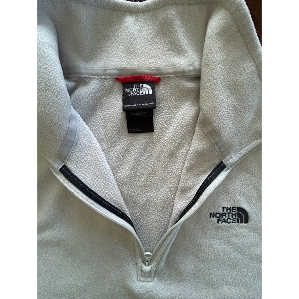 The North Face Mens Fleece 1/4 Zip Pullover Jacket TKA 100 Cream Off-White XL - Picture 6 of 11